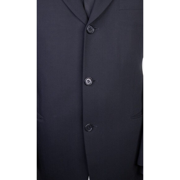BOSS Hugo Boss Men 3 Button Blazer 40R Wool Solid Black Coat Jacket Blazer EUC - Picture 3 of 14